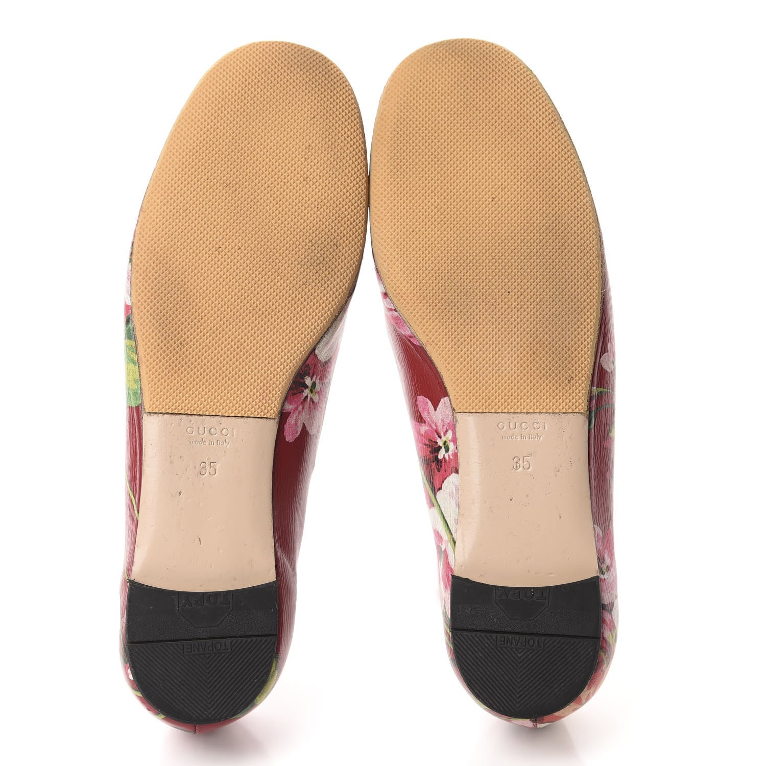 Gucci Calfskin Blooms Print Ballet Flats 35 Romantic Cherry Multicolor 6 of 12