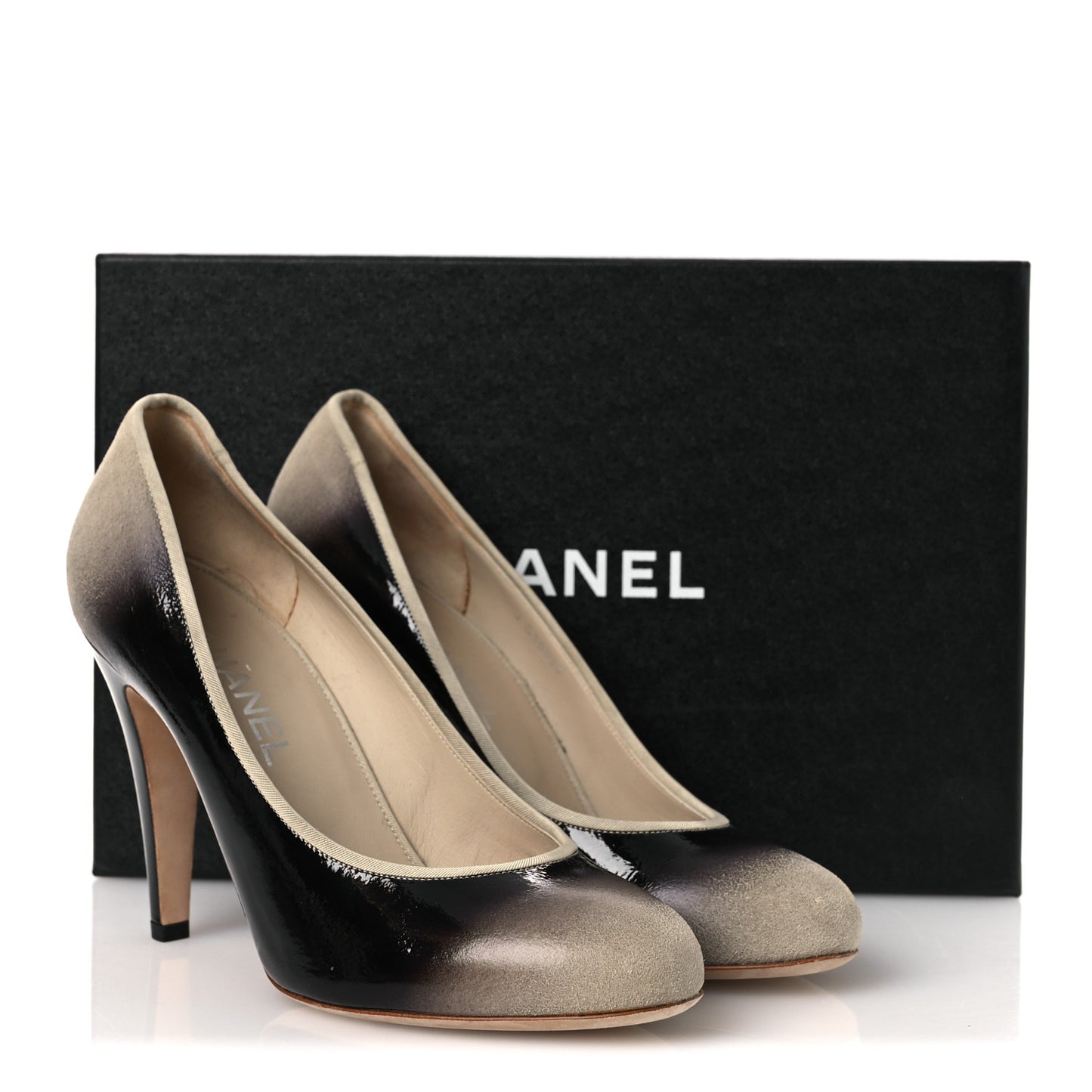 Patent Ombre Pumps 40 Beige Black
