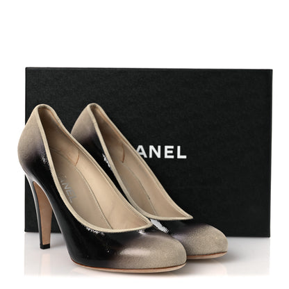 Chanel Patent Ombre Pumps 40 Beige Black 16 of 16