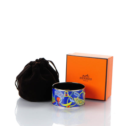 Hermes Enamel Printed Extra Wide Concours d'Etrier Bracelet 65 7 of 7