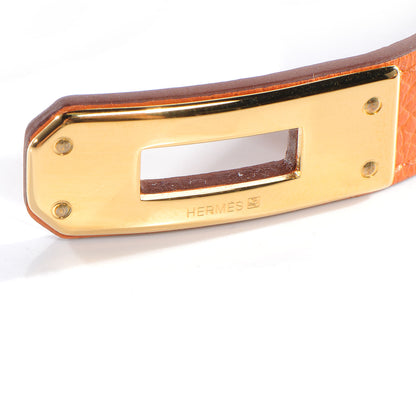 Hermes Epsom Kelly Double Tour Bracelet Orange XS 4 of 7