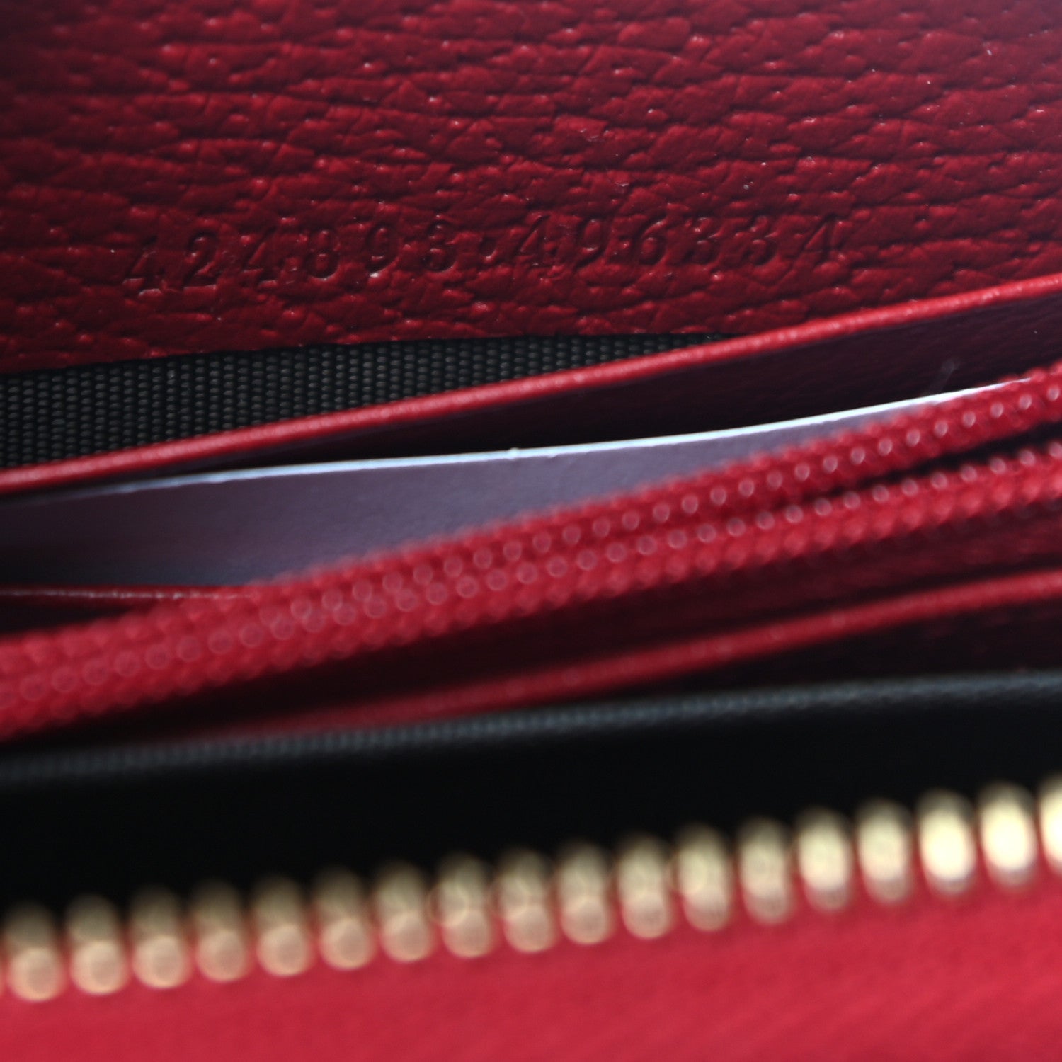 Gucci GG Supreme Monogram Tian Zip Around Wallet Beige Multicolor Red 7 of 10