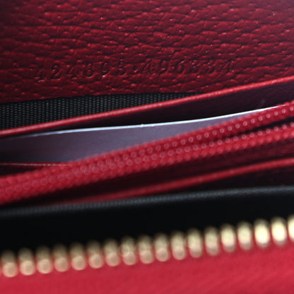 Gucci GG Supreme Monogram Tian Zip Around Wallet Beige Multicolor Red 7 of 10