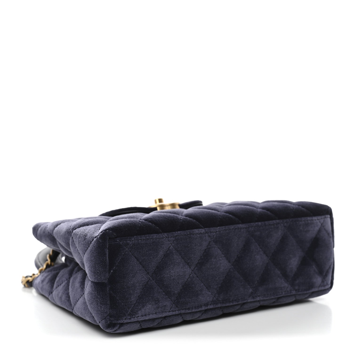 Chanel Velvet Quilted Nano Kelly Shopper Navy 4 of 11