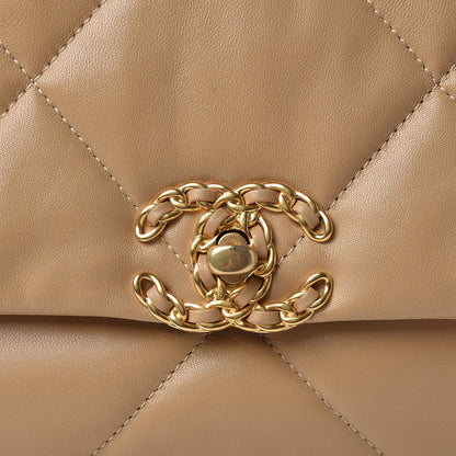 Chanel Lambskin Quilted Medium 19 Flap Dark Beige 8 of 10