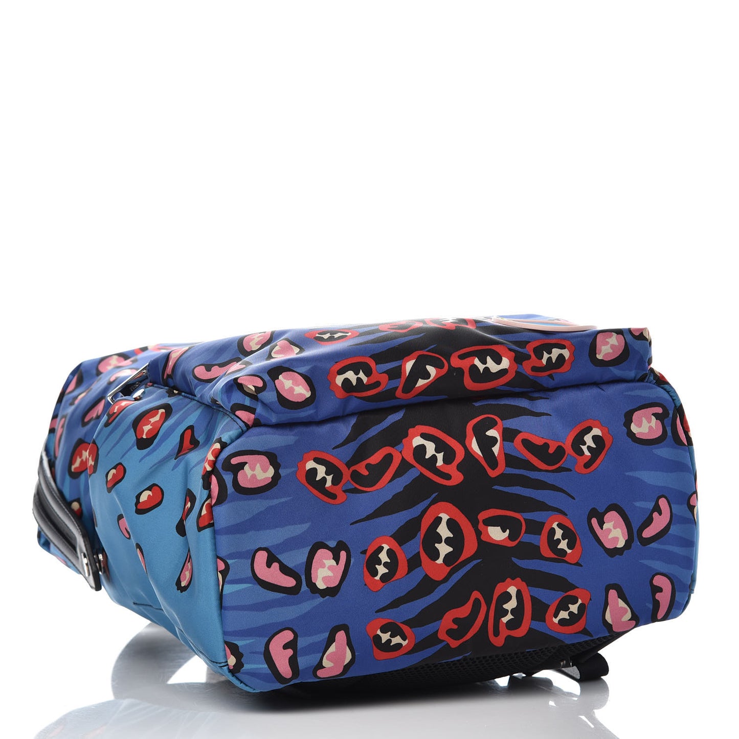Nylon Vitello Jaguar Print Backpack Cobalto Multicolor Blue Notte