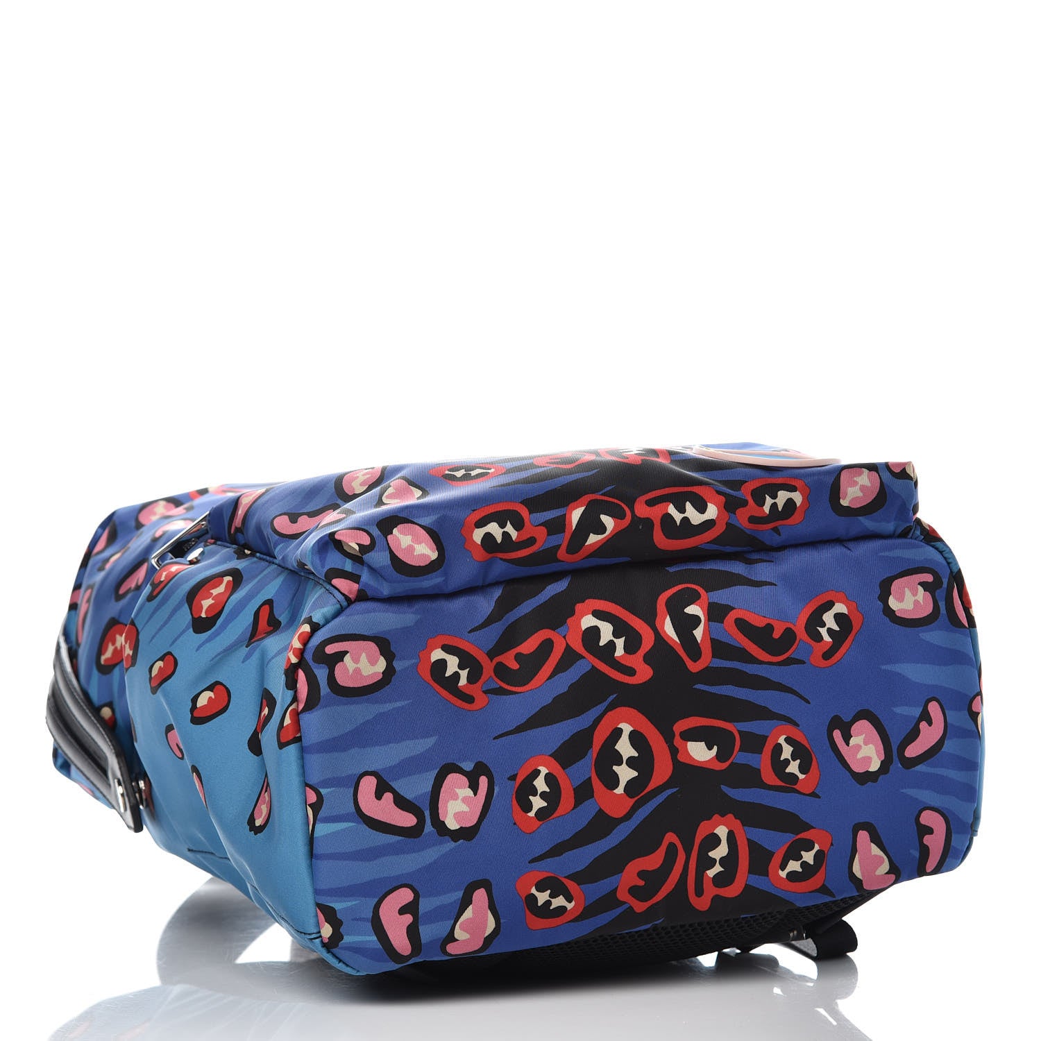 Fendi Nylon Vitello Jaguar Print Backpack Cobalto Multicolor Blue Notte 4 of 7