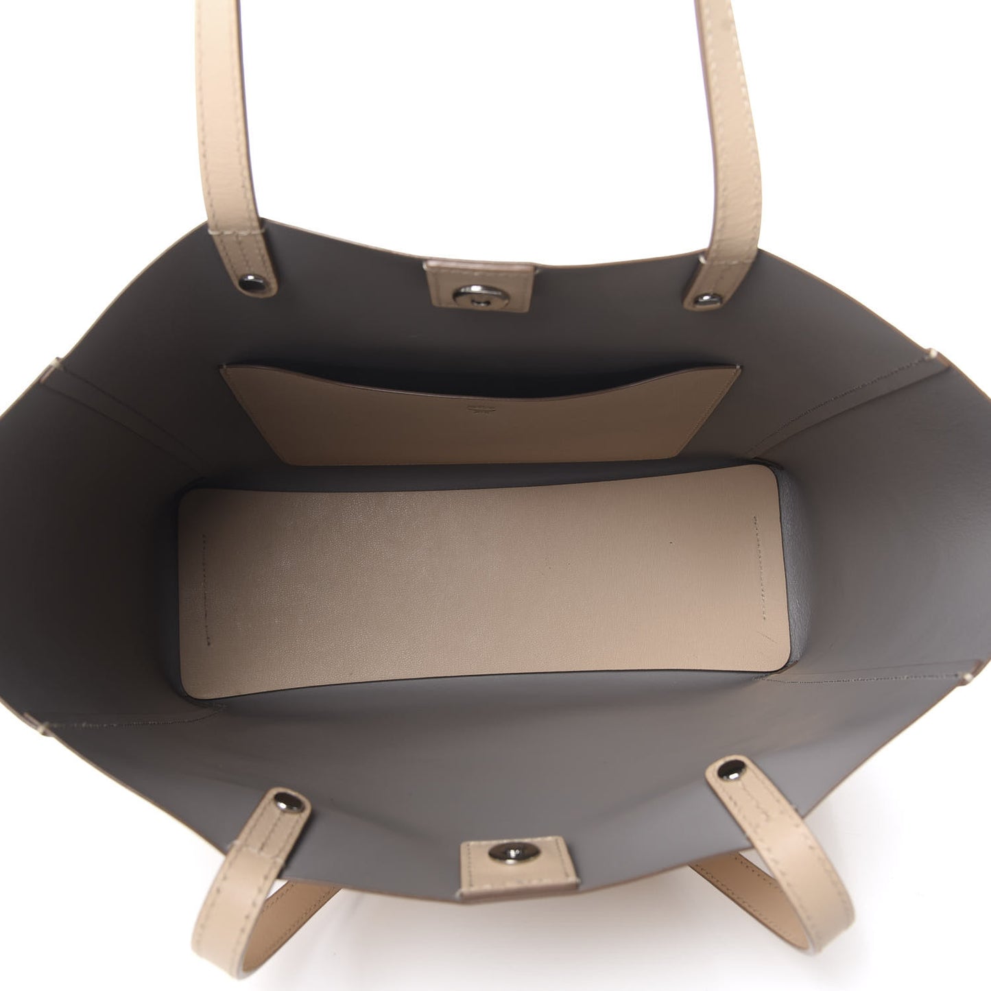 Calfskin Medium Shopper Tote Latte Beige