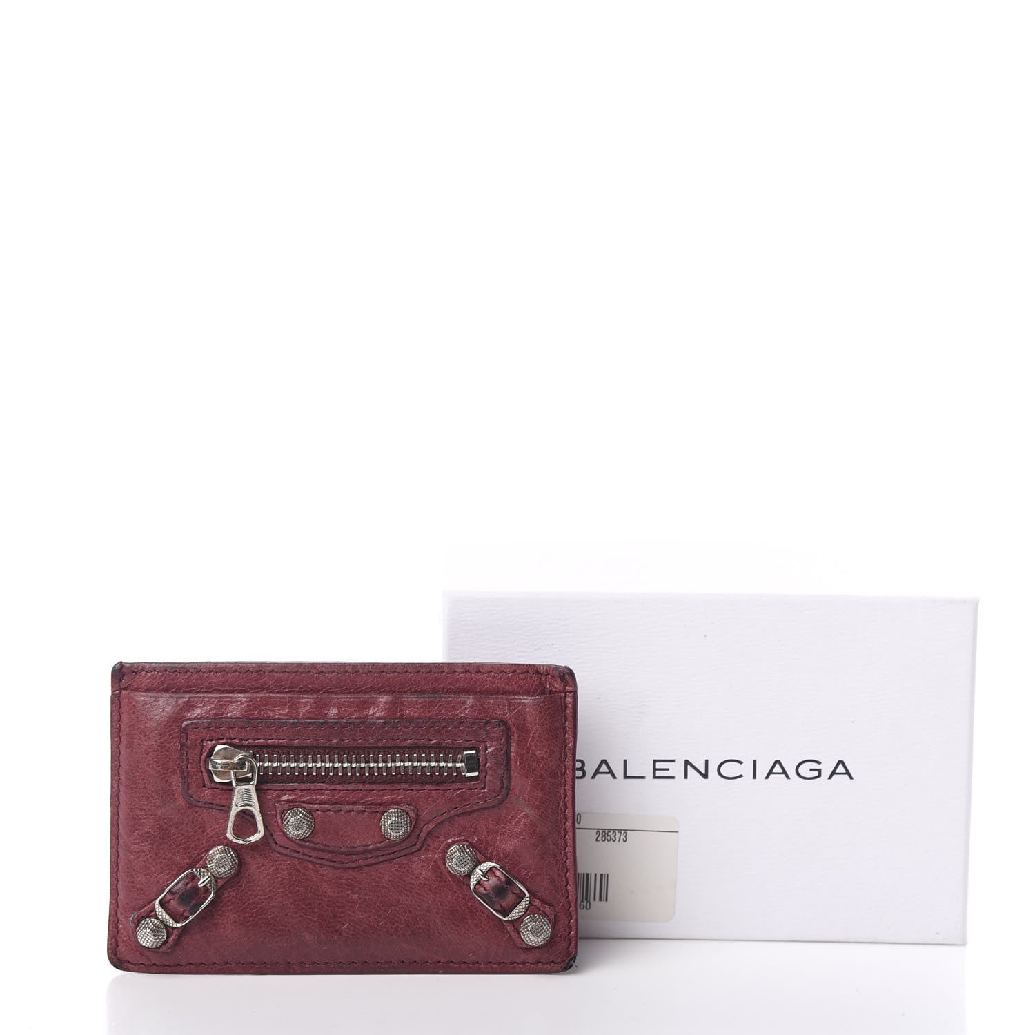 Balenciaga Agneau Giant 12 Silver Hardware Card Case Cassis 10 of 10