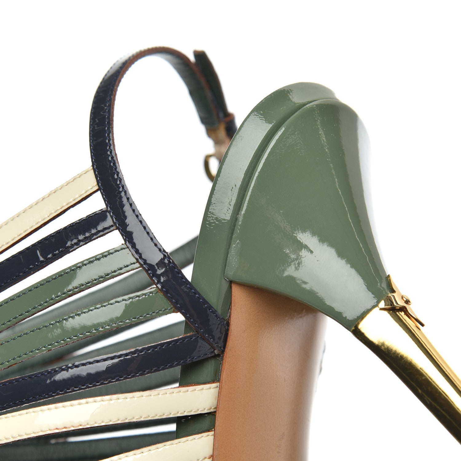 Louis Vuitton Patent Marbella Pumps 37.5 Green 15 of 16