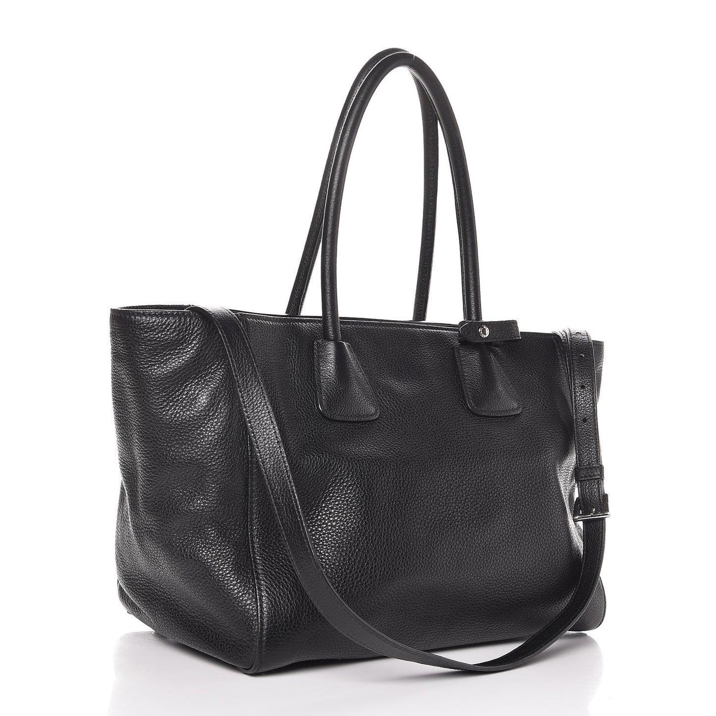Vitello Phenix Shopping Tote Black