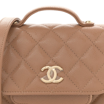 Chanel Caviar Quilted Business Affinity Clutch With Chain Flap Dark Beige 8 of 11
