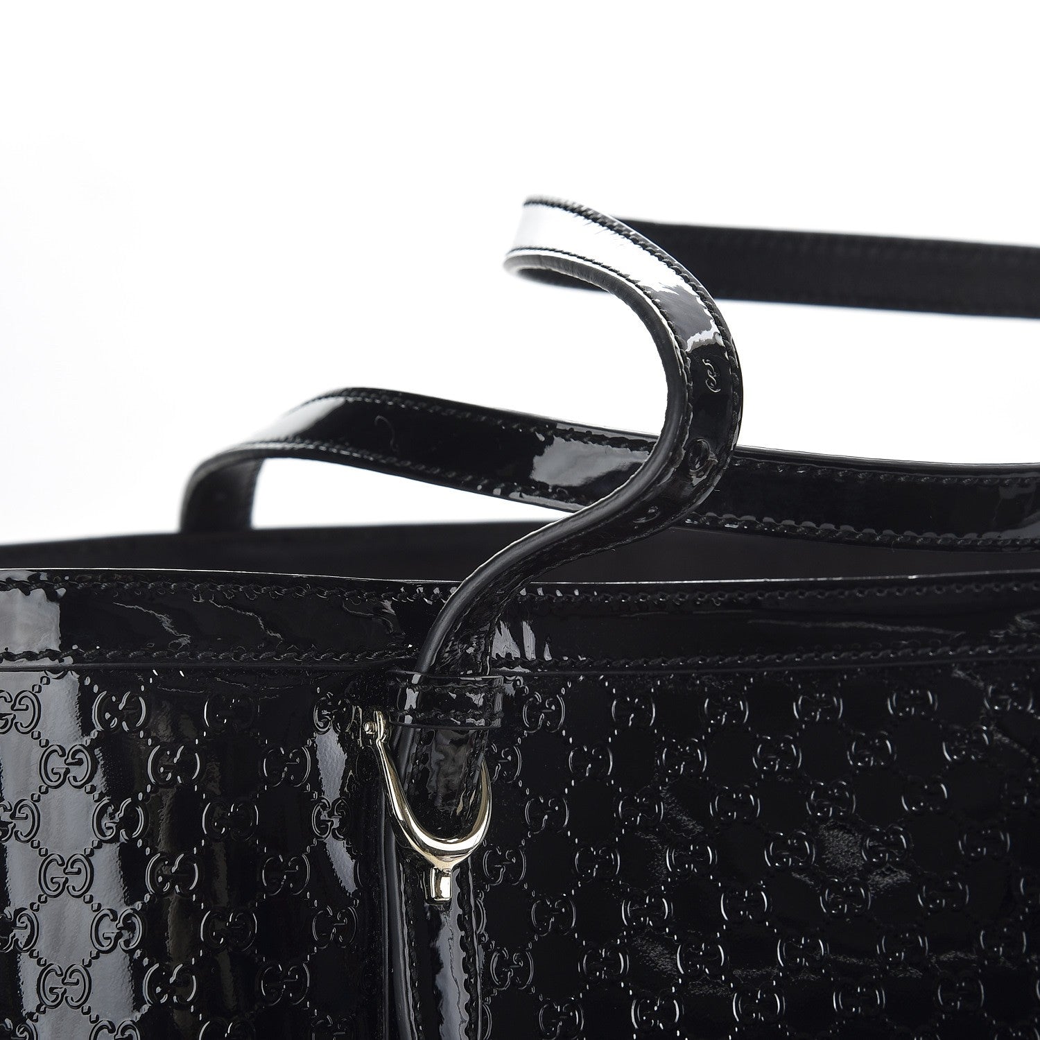 Gucci Patent Microguccissima Medium Nice Tote Black 8 of 9
