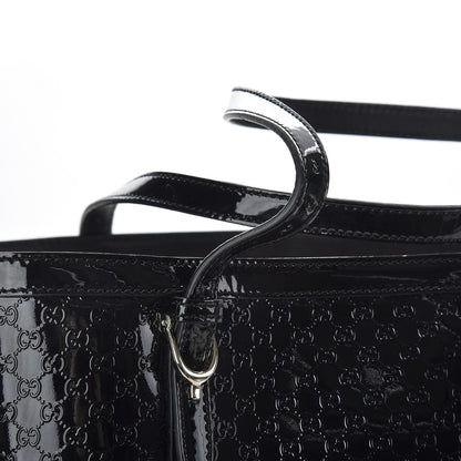 Gucci Patent Microguccissima Medium Nice Tote Black 8 of 9