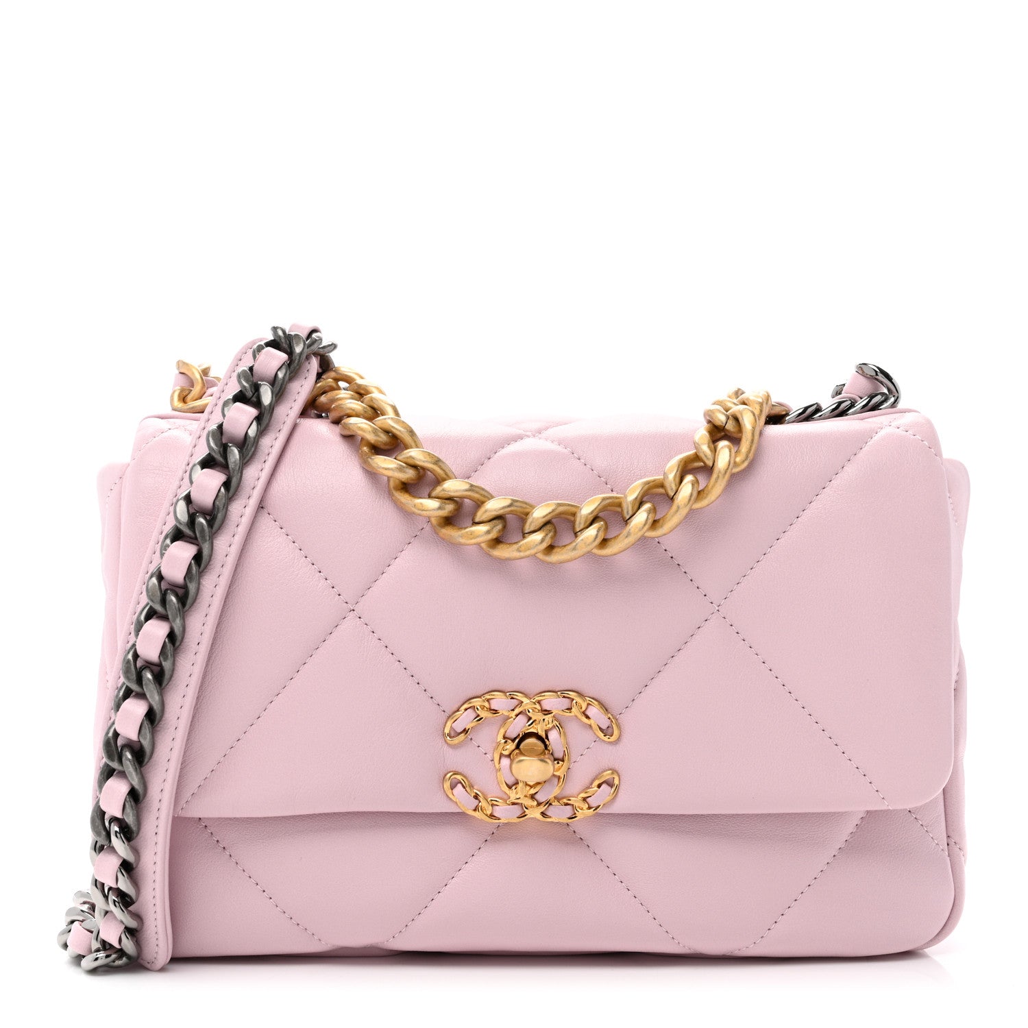 Chanel Lambskin Quilted Medium Chanel 19 Flap Light Pink 1 of 9