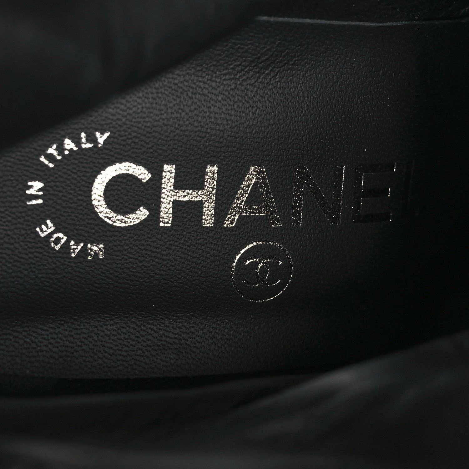 Chanel Crackled Calfskin Chain CC Short Boots 38.5 Black 9 of 14