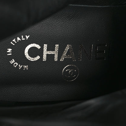 Chanel Crackled Calfskin Chain CC Short Boots 38.5 Black 9 of 14