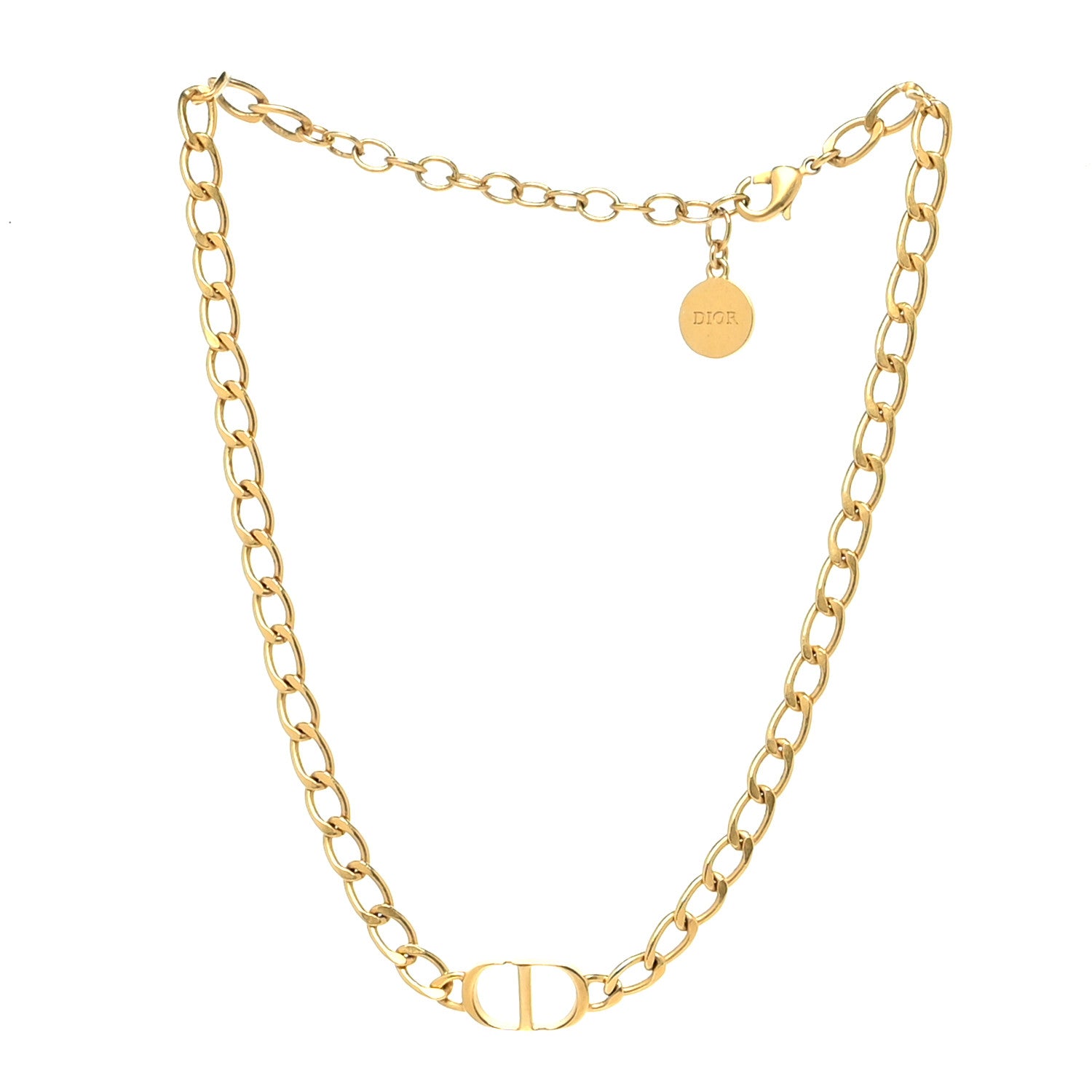 Christian Dior Metal Danseuse Etoile Chain Choker Necklace Gold 3 of 5
