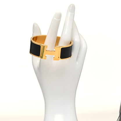 Hermes Enamel Wide Clic Clac H Bracelet PM Black 2 of 6