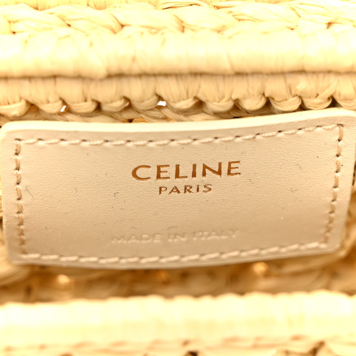 Celine Raffia Effect Claude Chain Shoulder Bag Natural 1791672