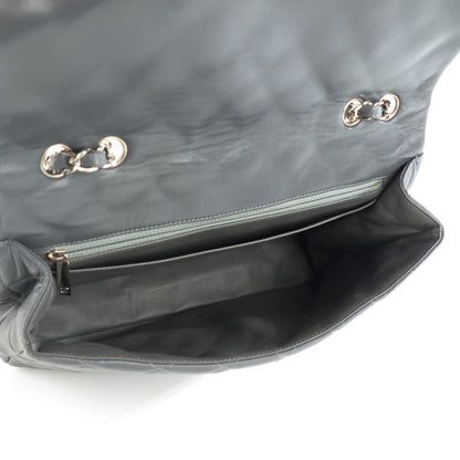 Chanel Lambskin Quilted Jumbo Single Flap Dark Grey 8 of 8