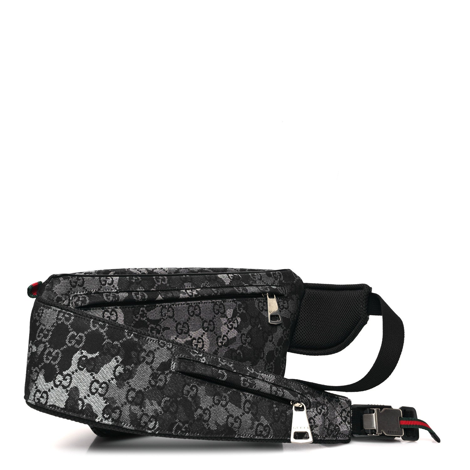 Gucci Denim Monogram Web Belt Bag Blue Multicolor 3 of 10