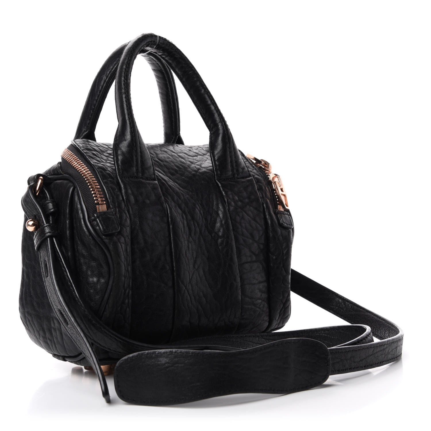 Alexander Wang Pebbled Lambskin Mini Rockie Black Rose Gold Hardware 3 of 9