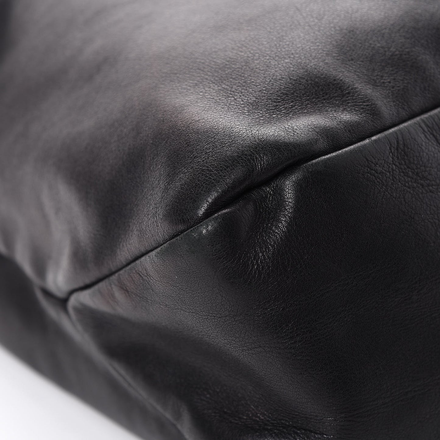 Calfskin Medium Horsebit Chain Hobo Black