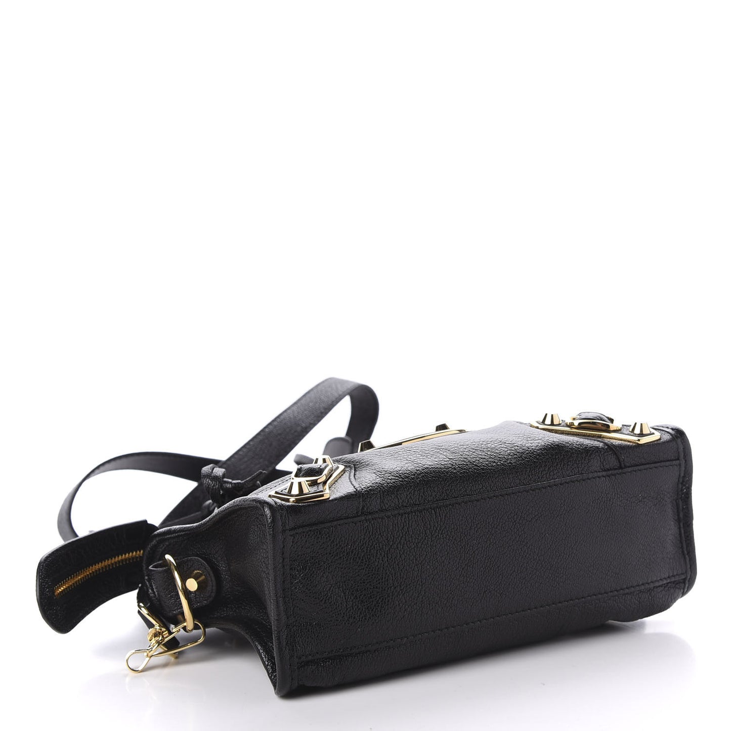 Chevre Gold Metallic Edge Hardware Mini City Black