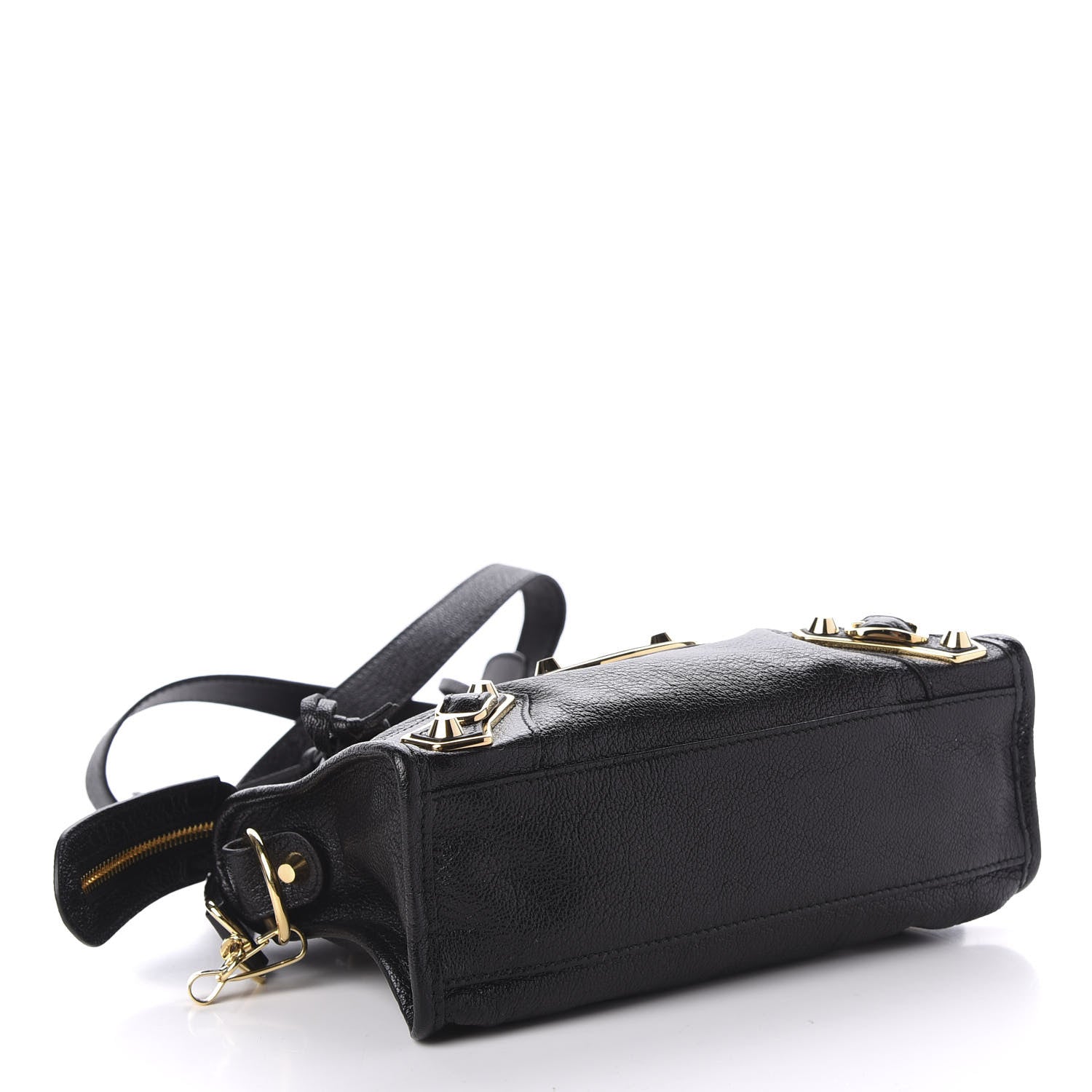 Balenciaga Chevre Gold Metallic Edge Hardware Mini City Black 5 of 12