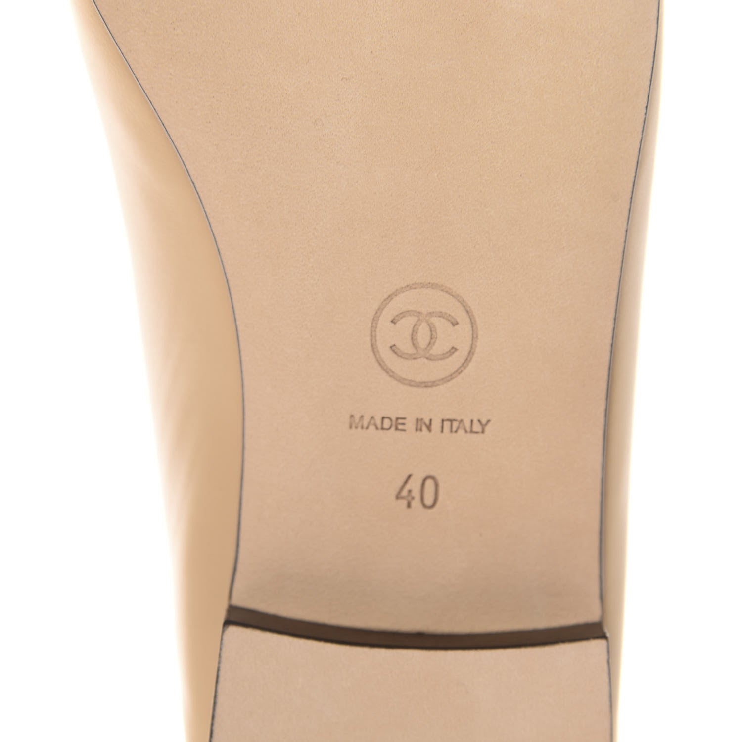 Chanel Lambskin Cap Toe CC Ballerina Flats 40 Beige Black 9 of 10