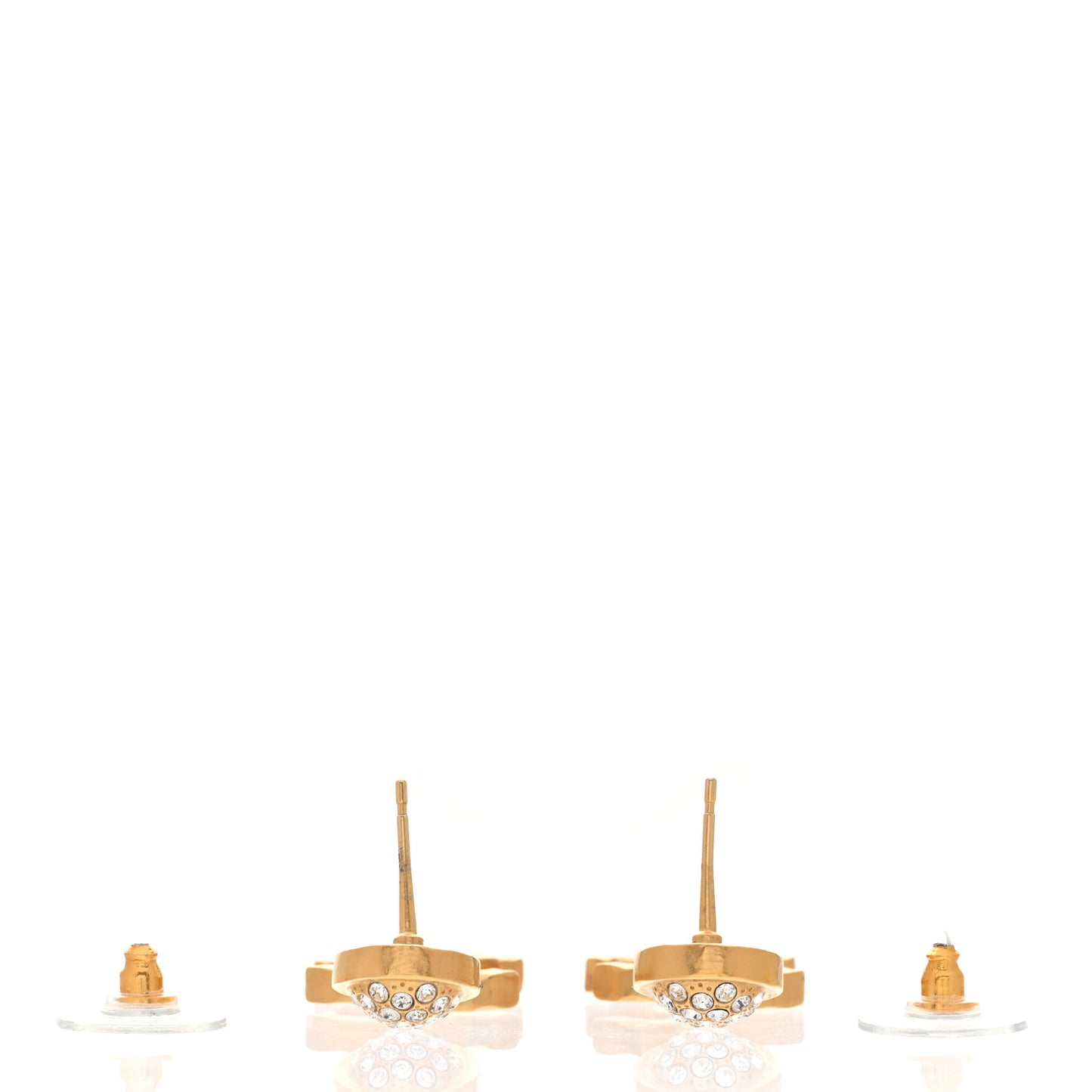 Crystal CC Drop Earrings Gold