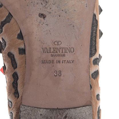 Valentino Garavani Calf Hair Leopard Print Rockstud Ballerina Flats 38 Fucile Al Campion 17 of 23