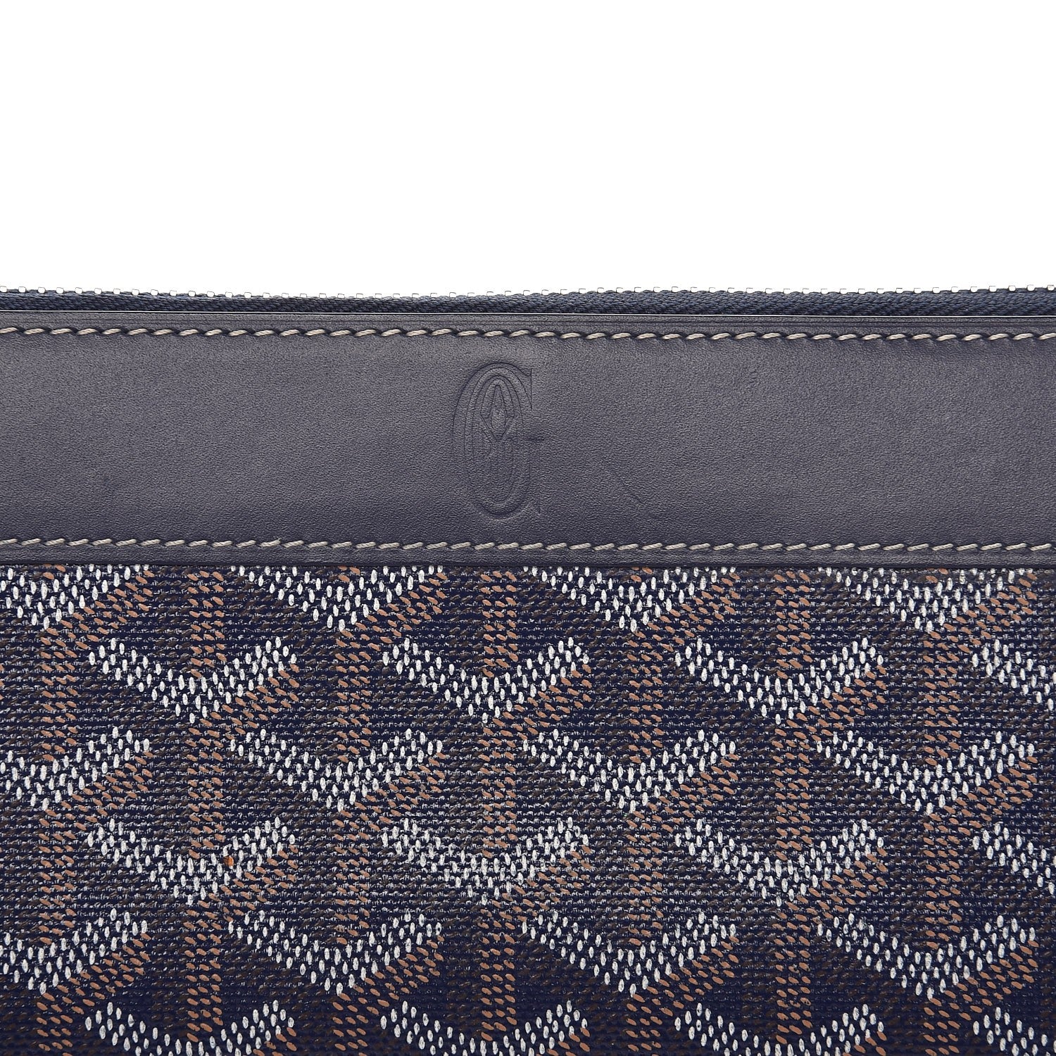 Goyard Goyardine Matignon Zip Around GM Wallet Navy 7 of 9