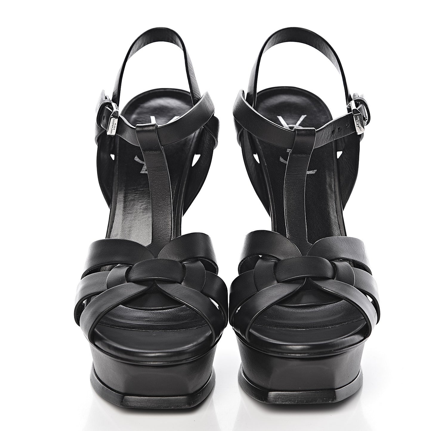 Calfskin Tribute 105 Platform Sandals 36 Black