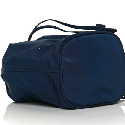 Prada Saffiano Tessuto Nylon Vela Bucket Wristlet Blue 9 of 12