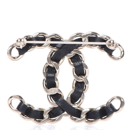 Chanel Lambskin Chain CC Brooch Black Gold 4 of 7