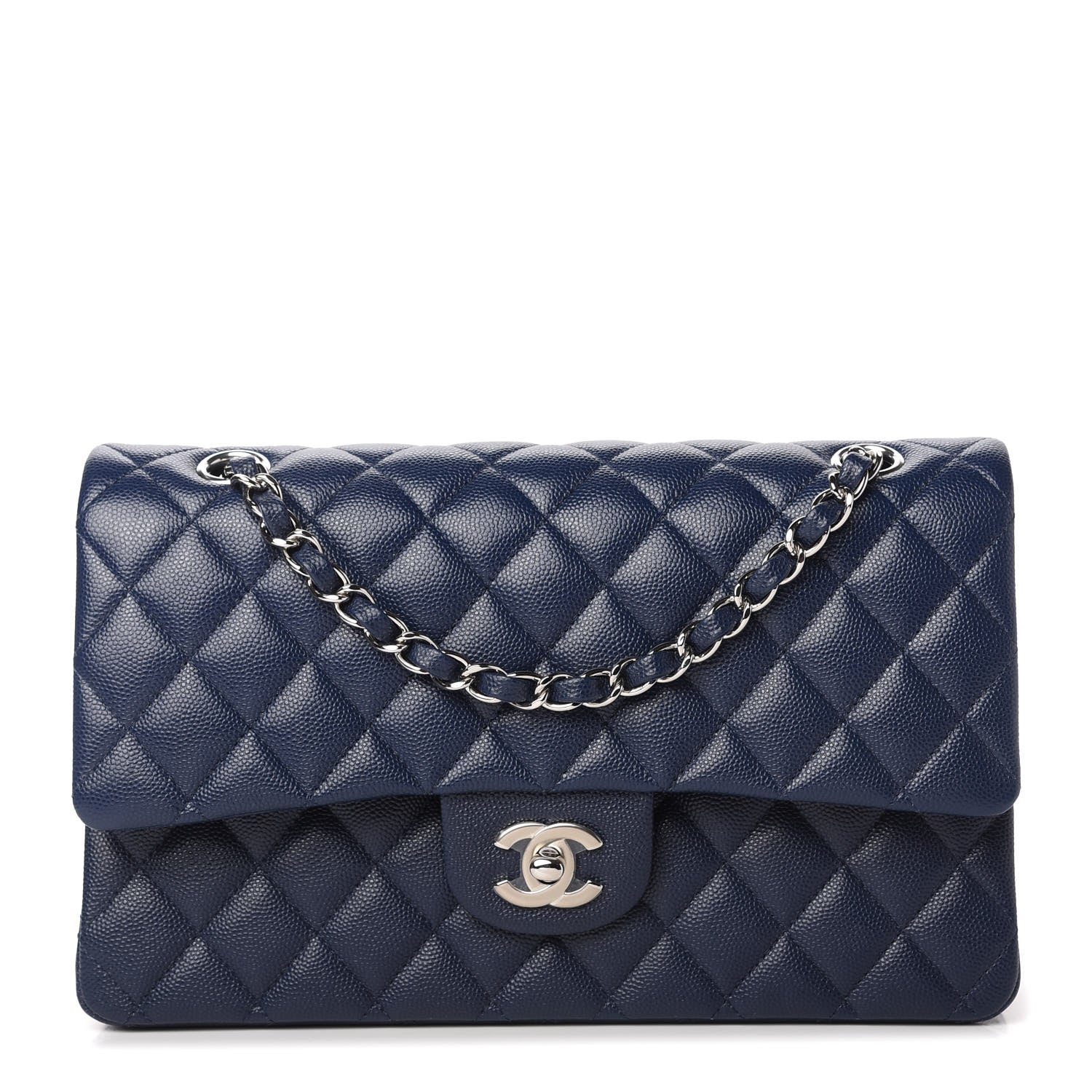 Chanel Caviar Quilted Medium Double Flap Navy 1 of 11