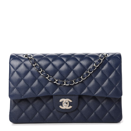 Chanel Caviar Quilted Medium Double Flap Navy 1 of 11