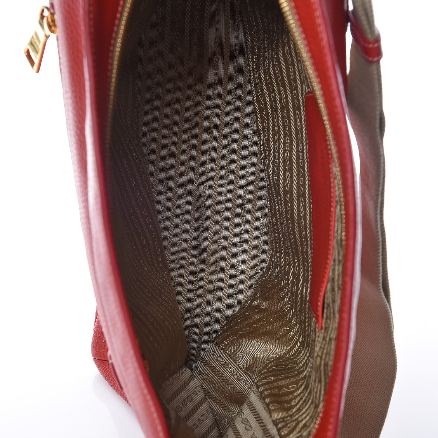 Prada Vitello Daino Shoulder Bag Fuoco 7 of 14