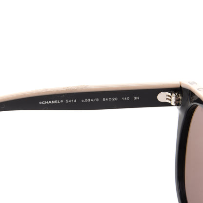 Chanel Acetate CC Butterfly Sunglasses 5414 Black Beige 5 of 9