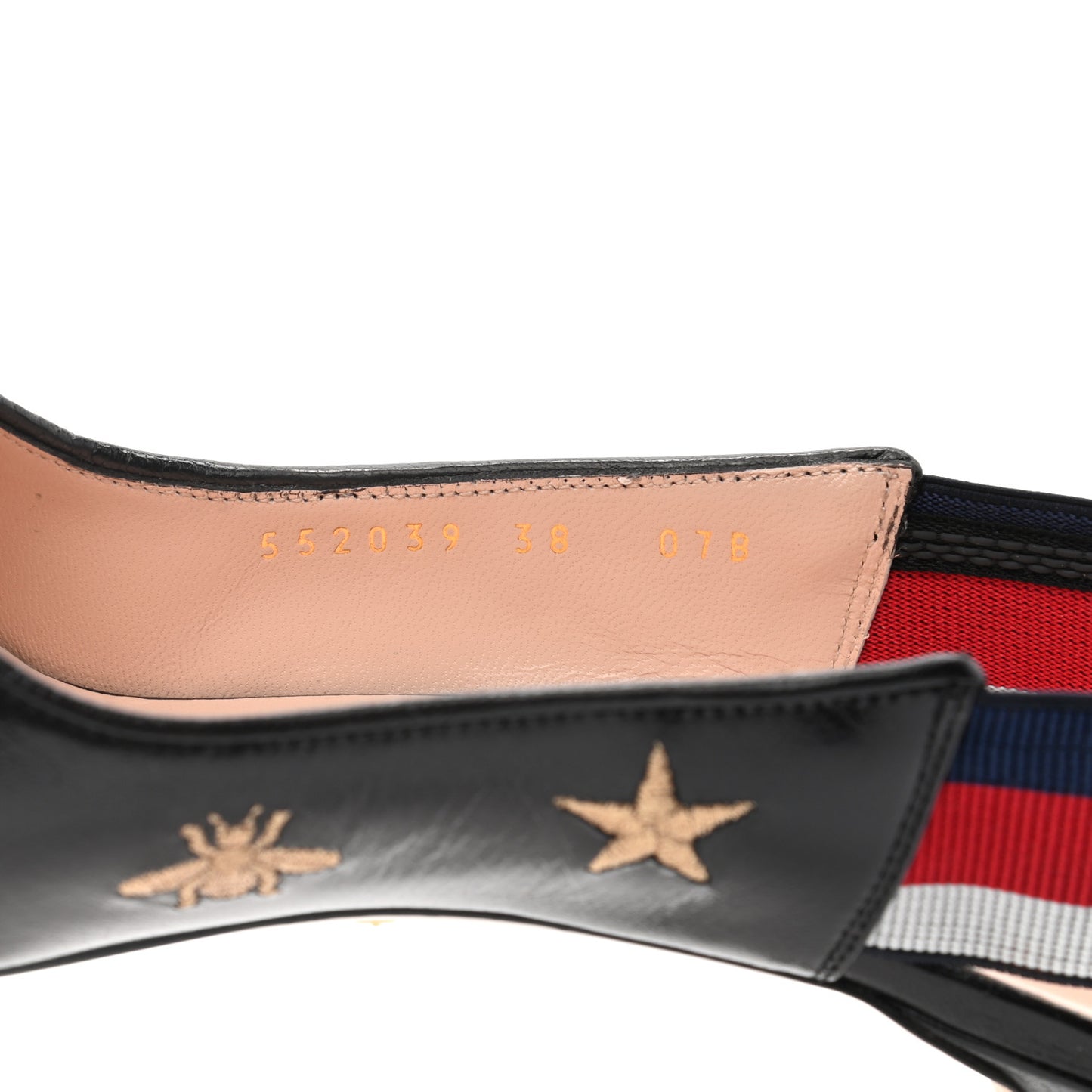 Malaga Kid Web Bee Star Embroidered Sylvie High Heel Slingback Pumps 38 Black