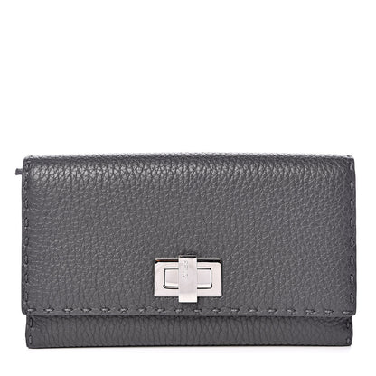 Fendi Cuoio Romano Selleria Peekaboo Continental Wallet Asfalto 1 of 10