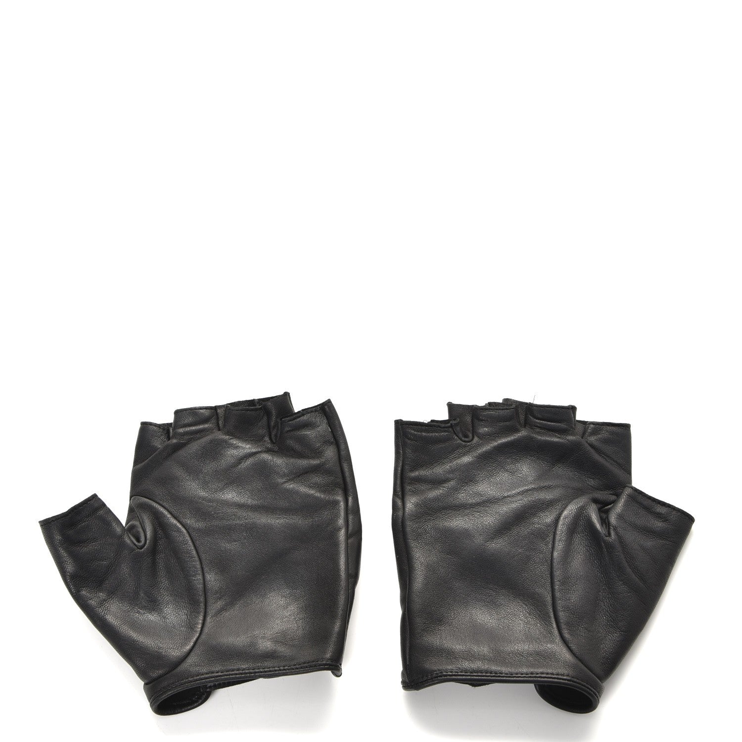 Chanel Lambskin Camellia Fingerless Gloves 8.5 Black 3 of 9