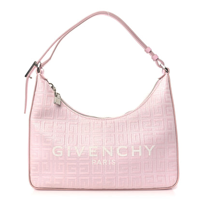 Givenchy Coated Canvas Logo 4G Embossed Small Moon Cut Out Shoulder Bag Blossom Pink 1 of 10