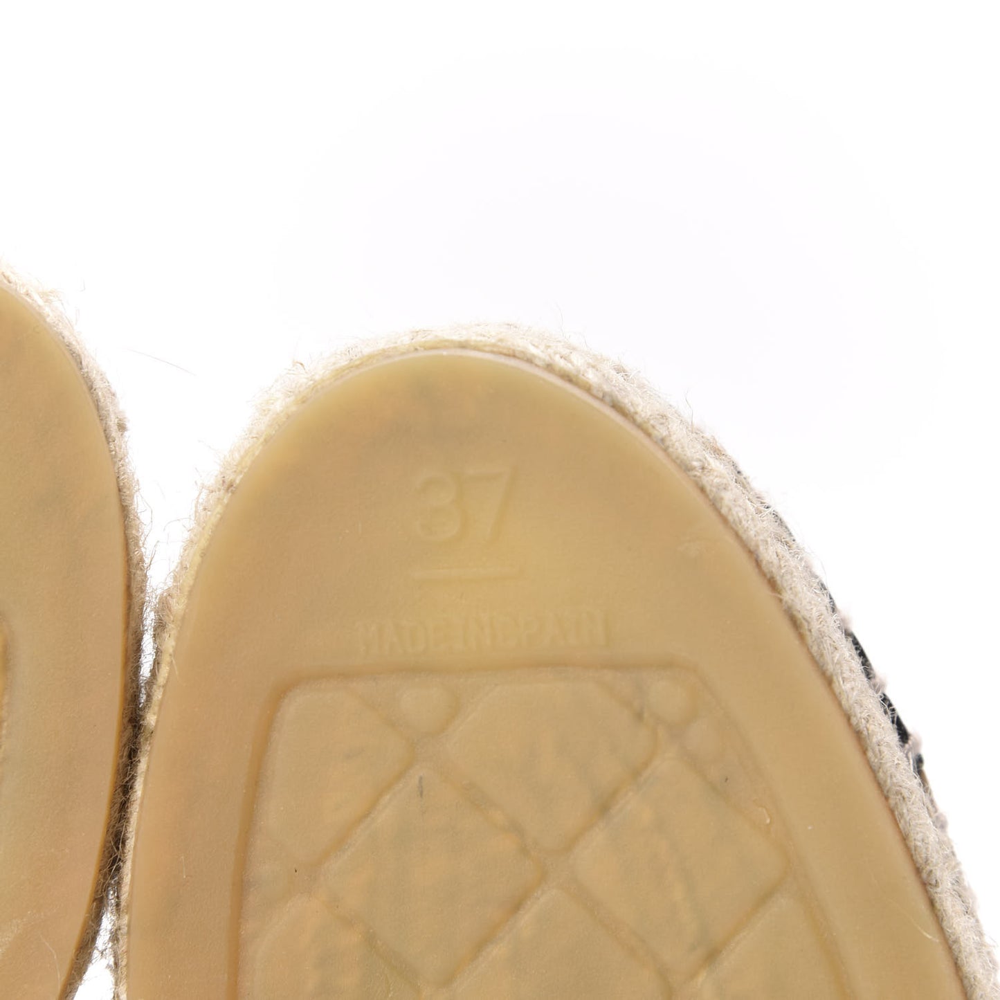 Lambskin CC Espadrilles 37 Beige Black