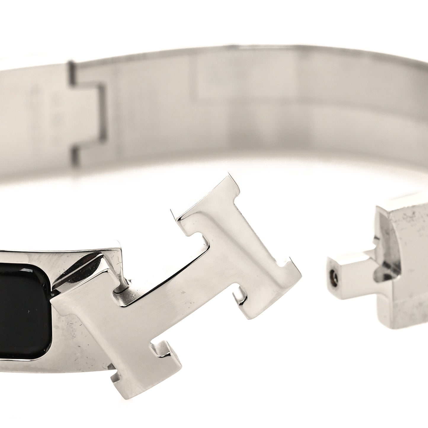 Enamel Narrow Clic Clac H Bracelet GM Black