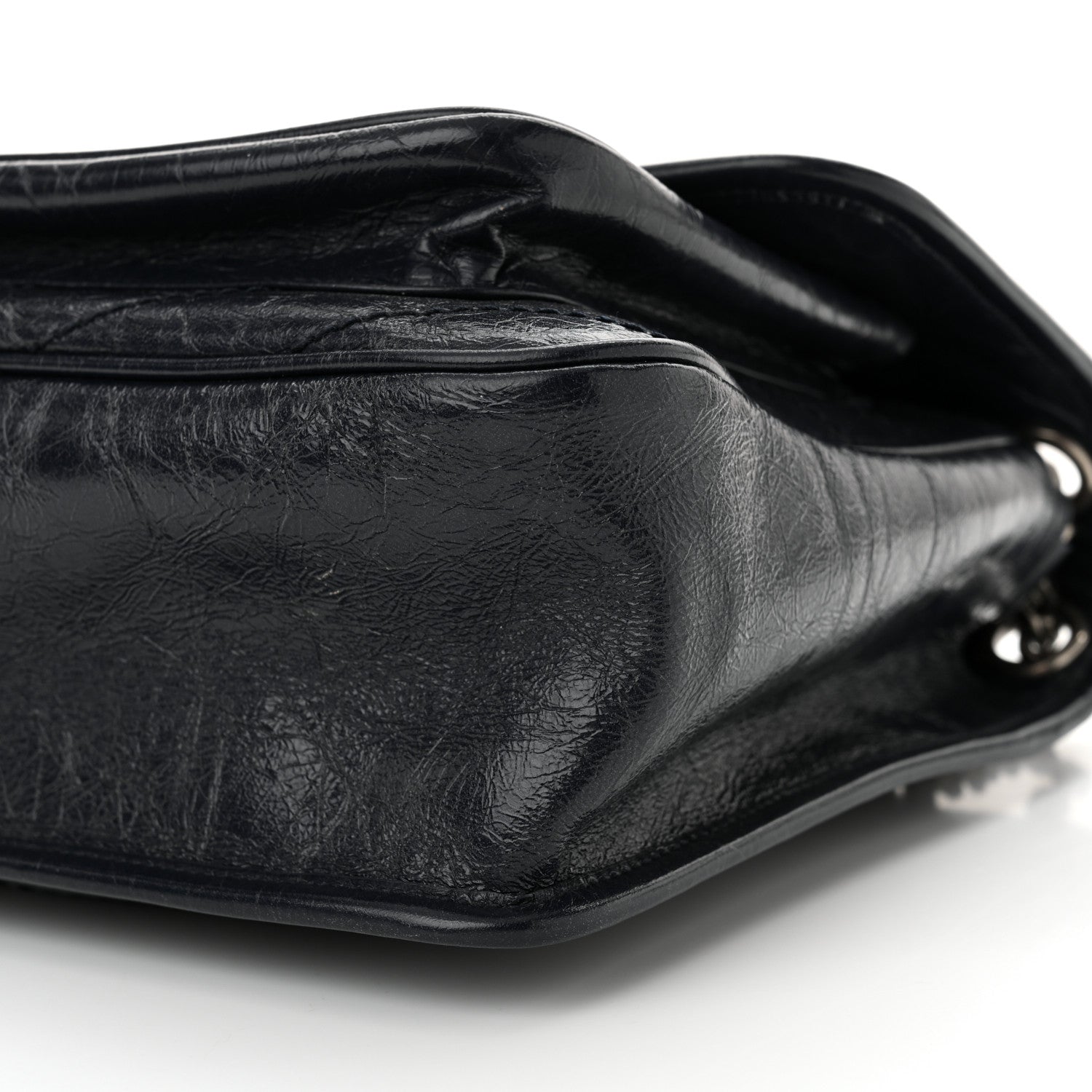 Saint Laurent Crinkled Calfskin Matelasse Monogram Medium Niki Chain Satchel Deep Marine 10 of 10