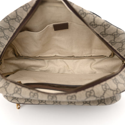 Gucci Soft GG Supreme Monogram Textured Dollar Calfskin Web Ophidia Pouch Pocket Belt Bag Beige Ebony New Acero Black 6 of 14