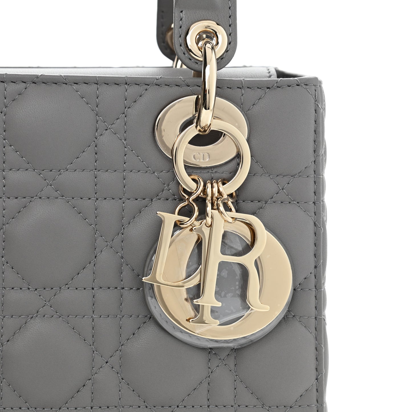 Lambskin Cannage Small My ABCDior Lady Dior Grey